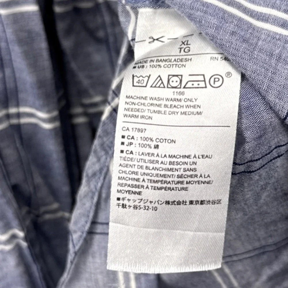 Banana Republic Mens XL Plaid‎ Soft Wash Standard Fit Cotton Button Down Shirt